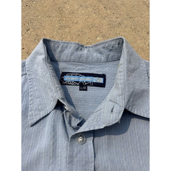 Cropped Point Zero Surfer Skater Button Up Short sleeve Shirt Blue - Picture 8 of 8